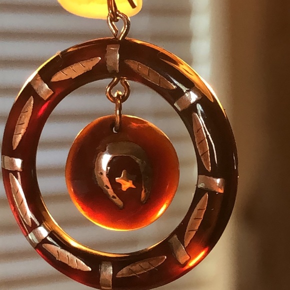 Victorian pique tortoise shell earrings - Picture 7 of 16